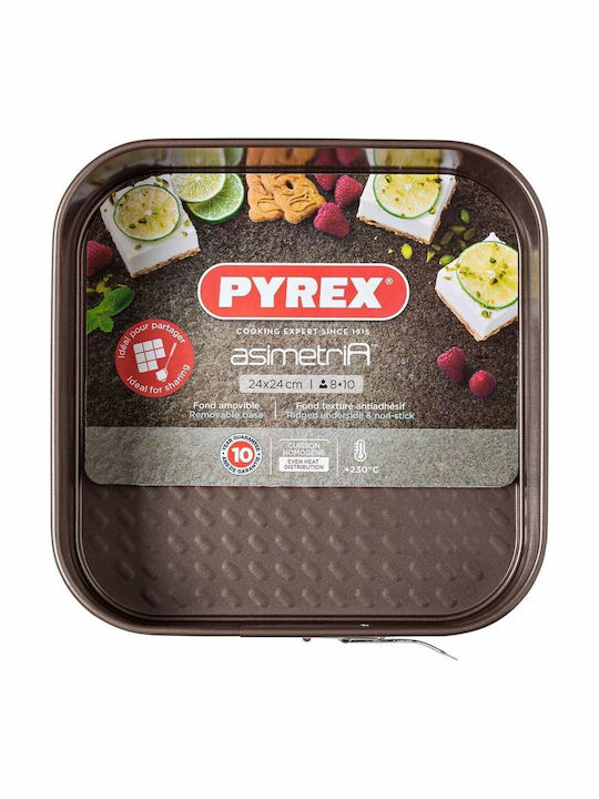 Pyrex Asimetria Backform Torte Aluminium mit abnehmbarem Boden 24x24cm 1cm