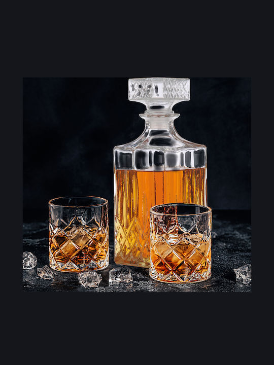 Alpina Appliances Glass Carafe Glass Whiskey Decanter 8.5cm with Stopper 1000ml