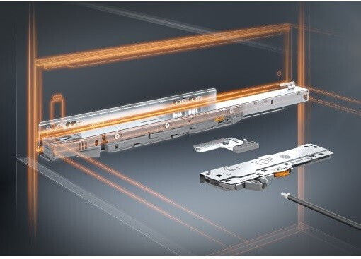 Οδηγος Κρυφος Συρταριου Blum Movento 760h Φρενο Tip On 100% Ανοιγμα 104-760h300tip