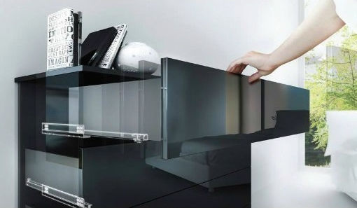 Hidden Drawer Guide Finetto Push 80% Opening 258-620#450#bf