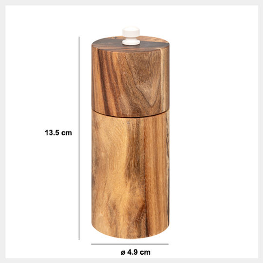 Atmosphera Manual Set Spice Mills made of Wood in Beige Color 13.5cm 1pcs
