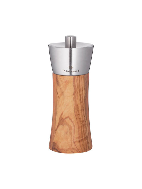 Zassenhaus Augsburg Manual Wooden Salt Mill 14cm Brown