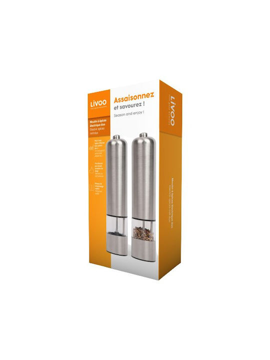 Livoo Set Manual Râșnițe Condimente Inox în Culoare Argintiu 1buc