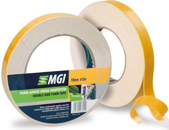 MGI Αυτοκόλλητη Αφρώδης Ταινία Διπλής Όψης 15mx19mm