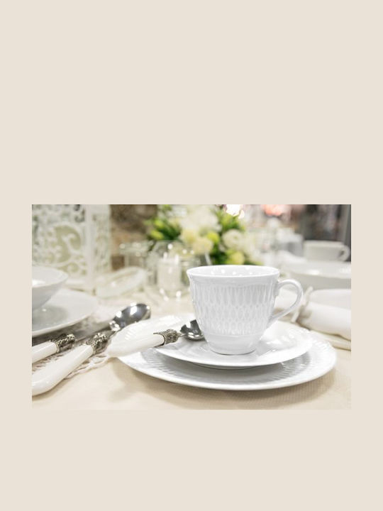 Cmielow Tea Set with Cup Porcelain White 1100ml 27pcs