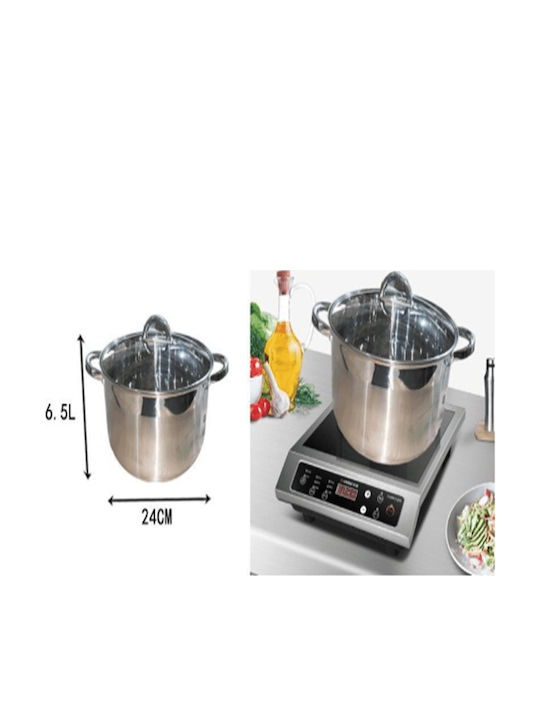 Kaisa Villa Βαθιά Ανοξείδωτη Κατσαρόλα 6.5lt / 24cm