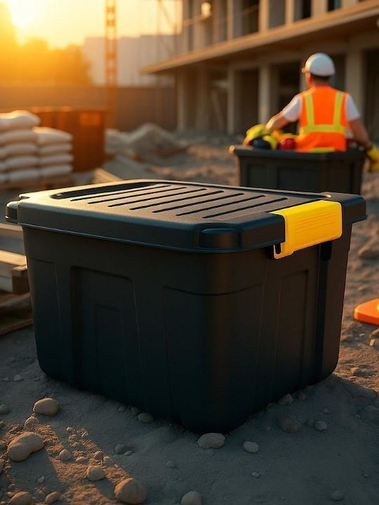 Plastic Storage Box with Lid Black 59.8x38.8x41.1cm 1pcs