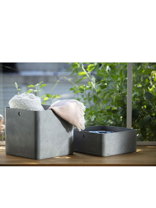 Curver Beton Πλαστικό Κουτί Αποθήκευσης Γκρι 12.5x12.5x28cm
