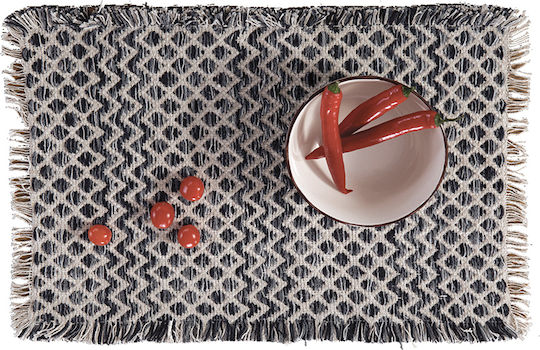 Nef-Nef Homeware Σουπλά Υφασμάτινο Μαύρο 48x33cm Nef-Nef Homeware Σουπλά Υφασμάτινο Μαύρο 48x33cm