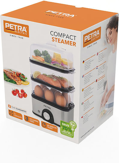 Petra Food Steamer with 3 Steaming Decks 3lt