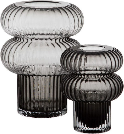 Gray Glass Vase 16.5x16.5x22.5cm