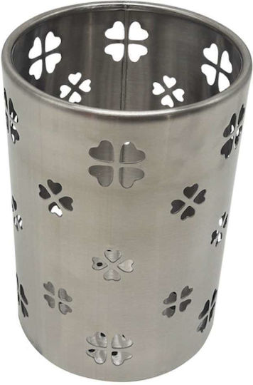 Homestyle Suport Rotund Pentru Tacâmuri Inox Suport De Scurgere Pentru Tacâmuri Inox Argintiu 10x10x14.5cm