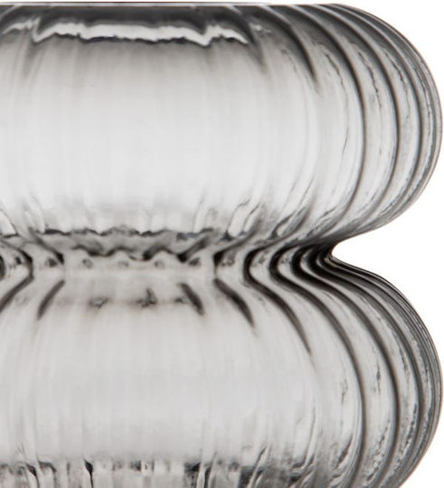 Grau Glas Vase 16,5x16,5x22,5cm