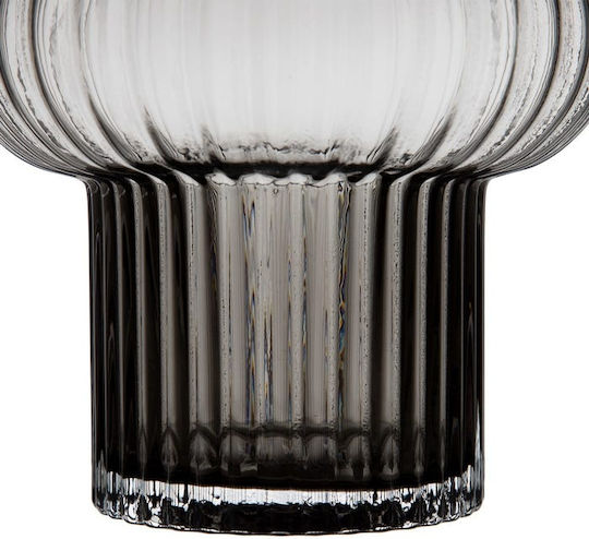 Grau Glas Vase 16,5x16,5x22,5cm