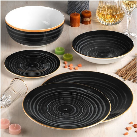 Dot Serving Platter made of Porcelain Gray with Diameter 31cm