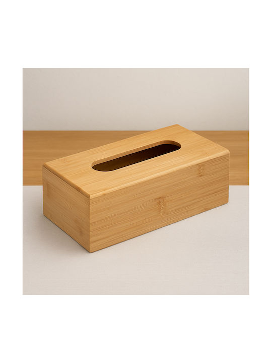 5Five Θήκη για Χαρτομάντηλα Ξύλινη Μπεζ 25x13x8.7cm AT100662