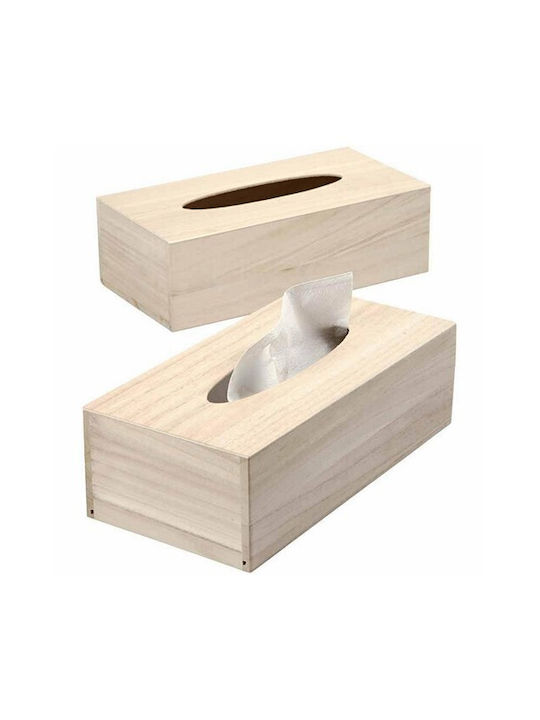 Tpster Wooden Tissue Holder Beige 23.5x13x10cm 11779