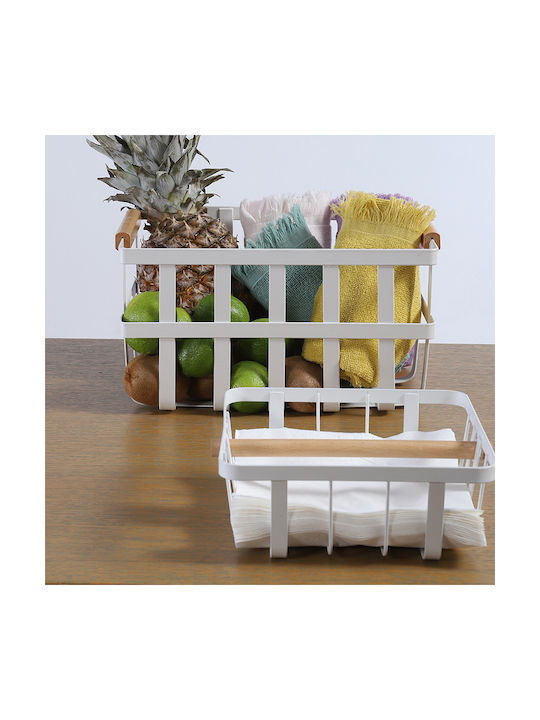 Nef-Nef Homeware Държач за салфетки Метална Бяла 20x20x8см
