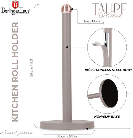 Berlinger Haus Collection Suport pentru prosoape de hârtie Metalică Maro 15cm BH-6840