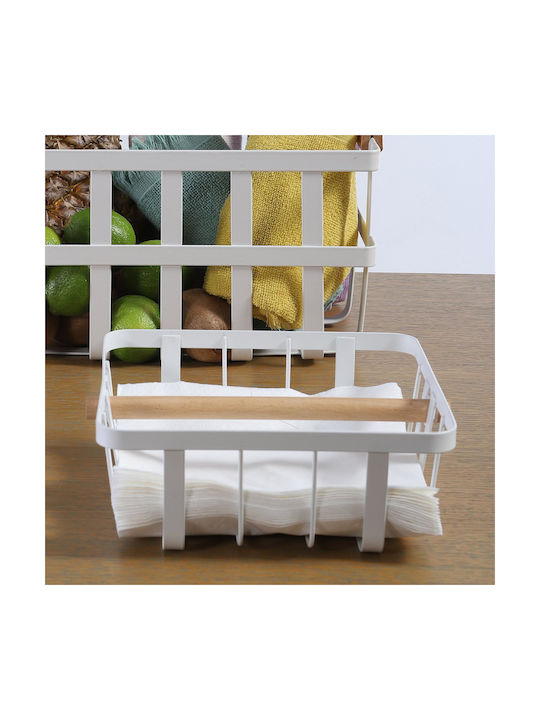 Nef-Nef Homeware Държач за салфетки Метална Бяла 20x20x8см