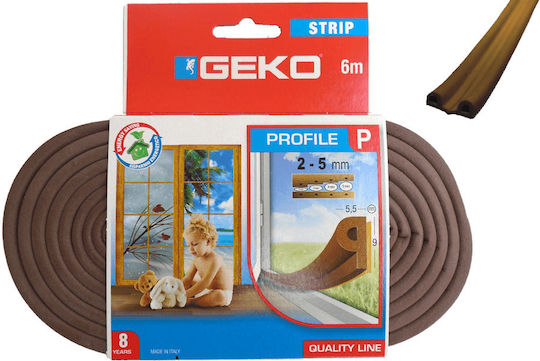 Geko Rubber Draft Stopper Window / Door in Brown Color 6mx0.9cm