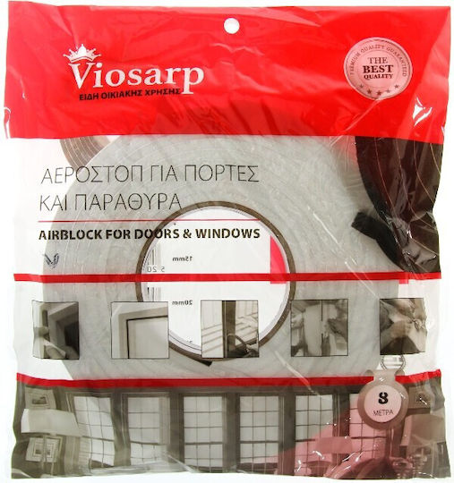 Viosarp Foam Self-Adhesive Tape Draft Stopper Window / Door in White Color 8mx3cm