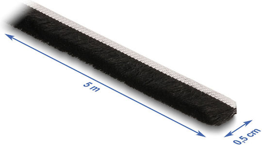 DeLock Bandă Adezivă Opritor de Curent Fereastra cu perie în Culoarea Negru 5mx0.5cm