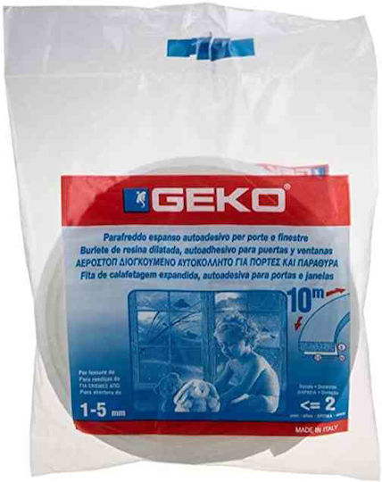 Geko Foam Self-Adhesive Tape Draft Stopper Window in White Color 8mx2.5cm