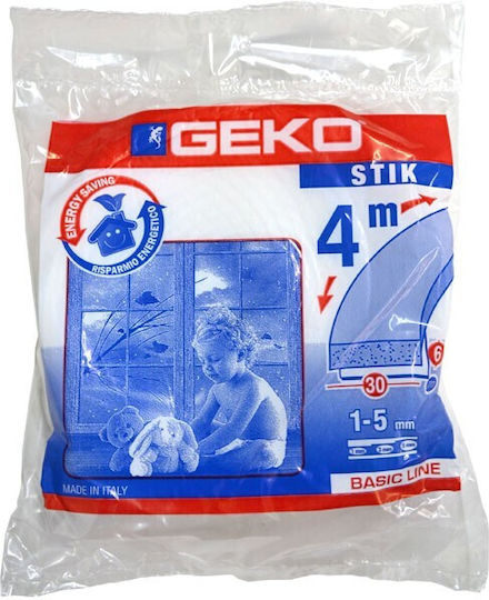 Geko Foam Self-Adhesive Tape Draft Stopper Window in White Color 4mx3cm
