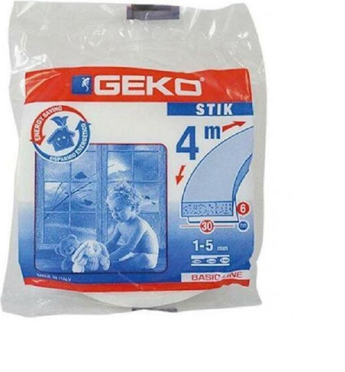 Geko Foam Self-Adhesive Tape Draft Stopper Window in White Color 4mx3cm