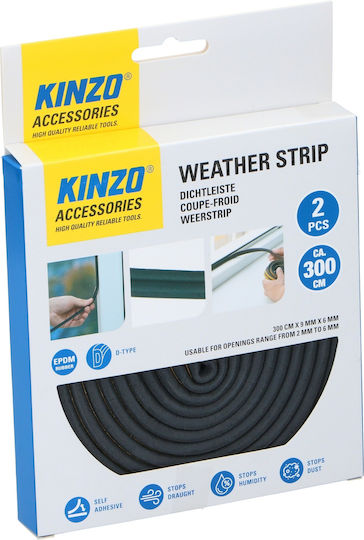 Ταινία Καιρού D-shape Μαύρη 3m 2τμχ Kinzo 8711252498874 Ταινία Καιρού D-shape Μαύρη 3m 2τμχ Kinzo 8711252498874