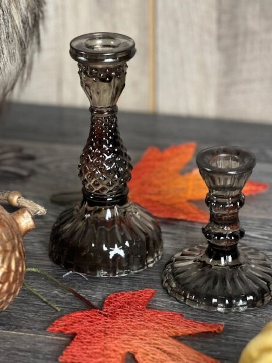 Glas Kerzenhalter 8,5×16 cm Schwarze