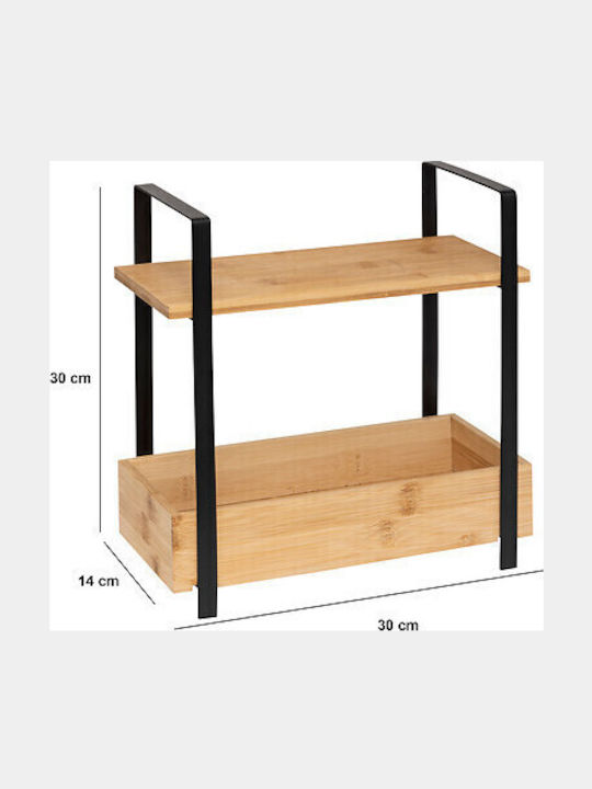 5Five Bază de masă Argy Bambus 30x14x30cm Neagră