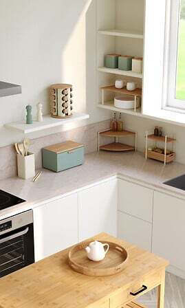 5Five Tischständer Shelfy Bambus 50x30x18cm Weiße