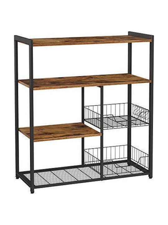 Vasagle Metal Kitchen Rack 4 Tiers Brown 80x35x95cm