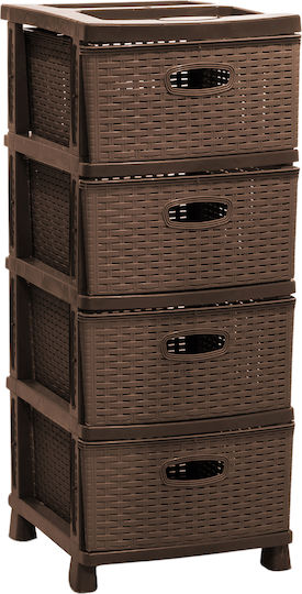 Viosarp Plastic Drawer Unit 4 Tiers Gray 43x36x90cm