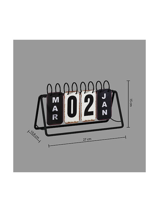 Deco Calendar Decorativ de Birou din Metal 27x14x14cm