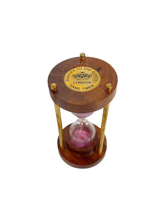 Clepsidră Decorativă Pentru Birou Din Lemn 12x7cm În Culoare Bej