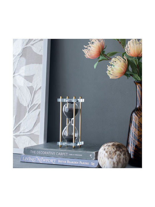 Artekko Clepsidră Decorativă de Birou din Sticlă 7x7x19cm în culoarea Negru
