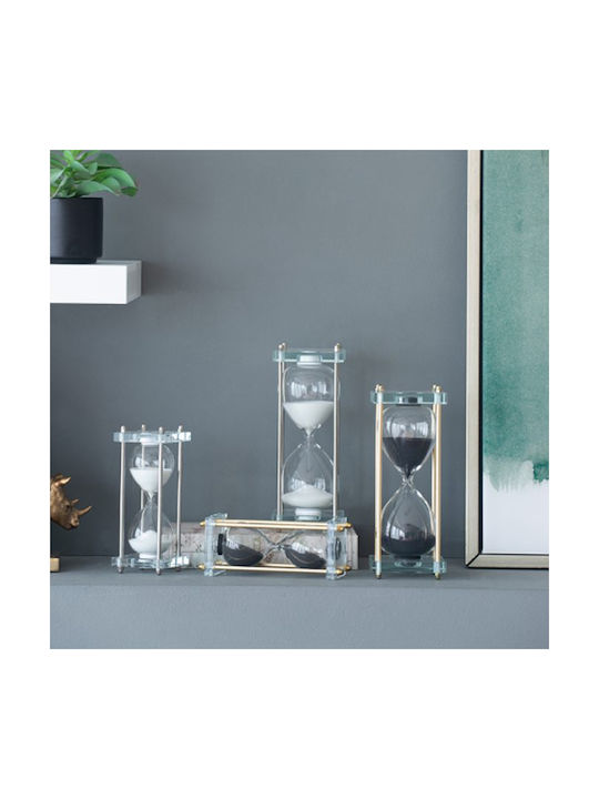 Artekko Clepsidră Decorativă de Birou din Sticlă 7x7x19cm în culoarea Negru