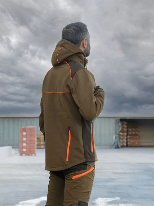Cofra Clay Αντιανεμικό Κυνηγετικό Μπουφάν Softshell Καφέ
