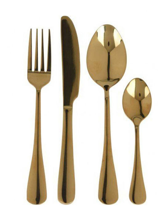 Excellent Houseware Σετ Μαχαιροπίρουνα Χρυσά Ανοξείδωτα 16τμχ