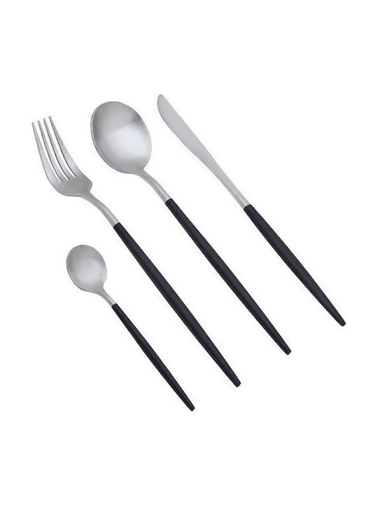 Cryspo Trio Cutlery Set Stainless Black 24pcs