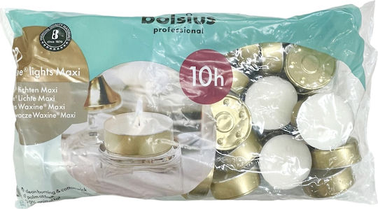 Ρεσώ 50άδα Χρυσό Bolsius Professional 10 Ωρών Λευκό Κιβώτιο 5τμχ