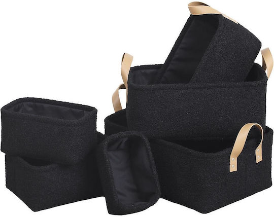 Atmosphera Aufbewahrungskorb Stoff Schwarz 34x23.5x14cm 1Stück