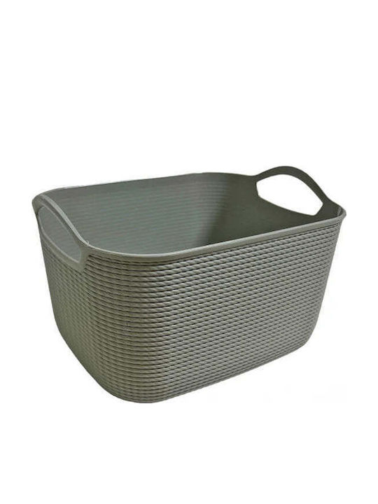 TnS Plastic Storage Basket Gray