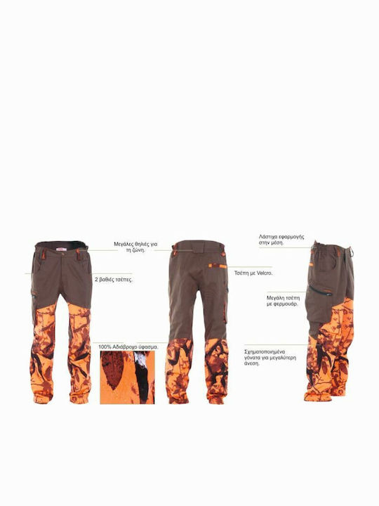 Dispan Pantaloni de Vânătoare Pantaloni de vânătoare Impermeabil Varianta portocalie Camo Verde Portocaliu