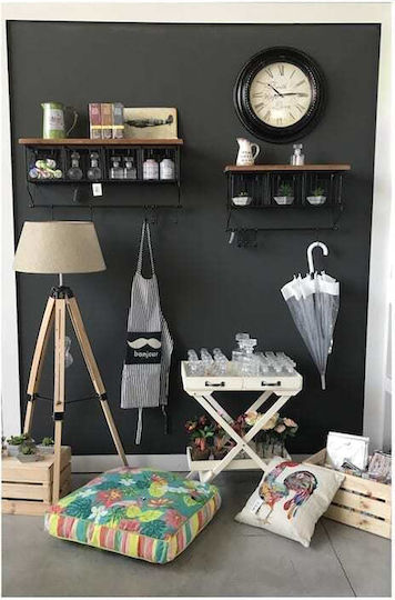 Dreamhouse Επιτοίχια Κρεμάστρα Vintage Ξύλινο Ράφι 84 Cm