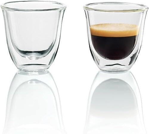 De'Longhi Σετ Φλιτζάνια Espresso Γυάλινα Διάφανα 60ml 2τμχ