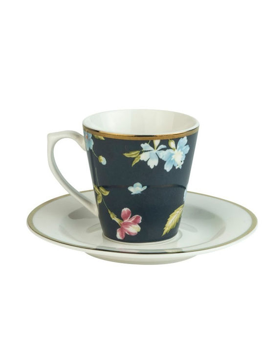 Laura Ashley Heritage Φλιτζάνι Espresso από Πορσελάνη Midnight Uni 90ml